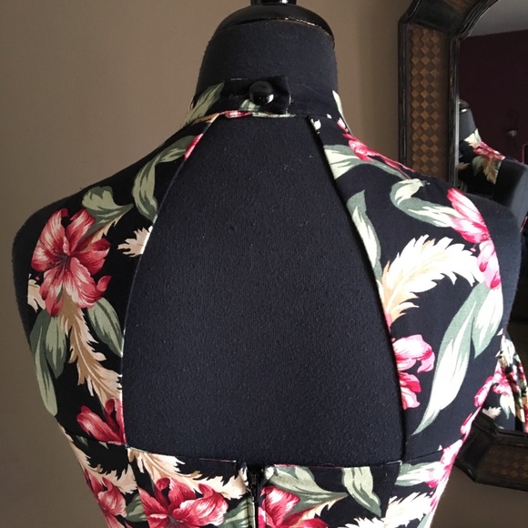 🌸HIBISCUS PRINT FLOWY MIDI DRESS RJ Stevens Sz 8 - Picture 5 of 7